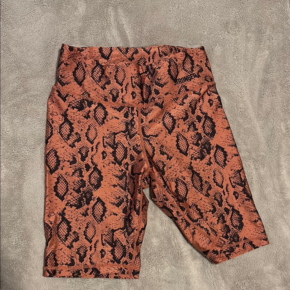 Trendy Snake Print Biker Shorts